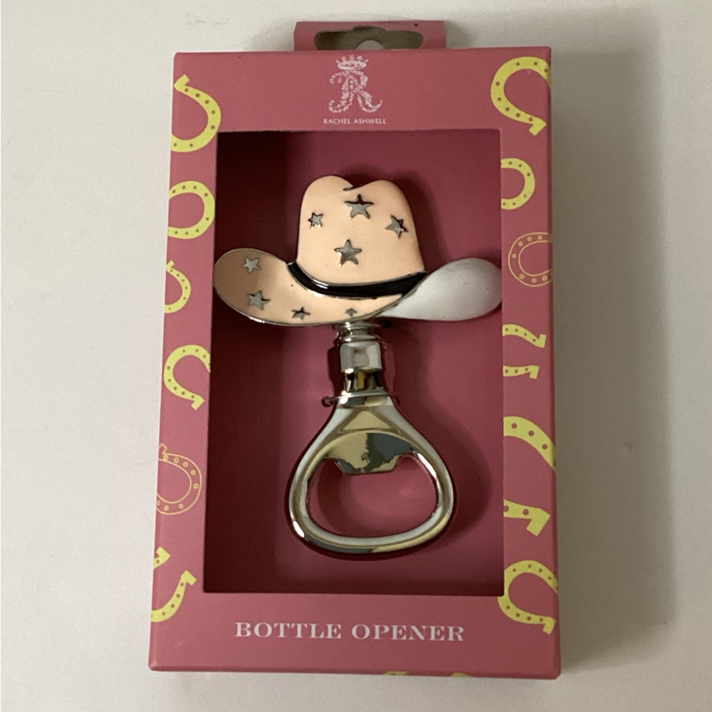 Rachel Ashwell Pink Cowboy Cowgirl Hat W/ Stars Bottle Stopper Western Gift